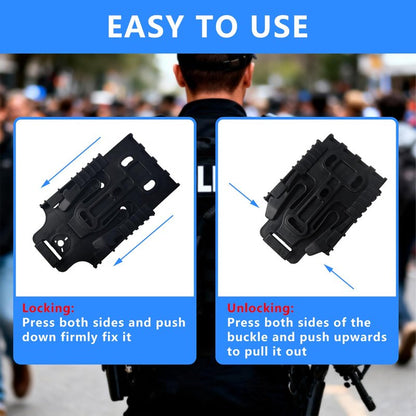 LAFENLIN Quick-Lock System 2-Pack for Tactical Holsters [Secure & Fast Swap] - A Few Seconds Detach Mount for Police, Security & Range Shooters, Fits Duty Belts & Thigh Rigs (Black)
