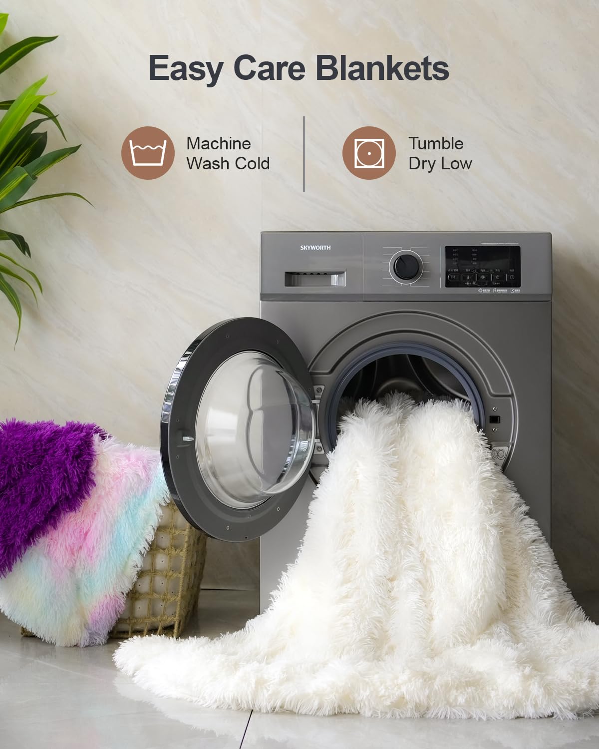 Pawque Faux Fur Blankets Twin Size 60x80 Inches, Soft Fuzzy Fluffy Blanket, Warm Thick Sherpa Long Hair Shag Reversible Lightweight Cozy Throw for Bedroom Sofa Couch, Purple
