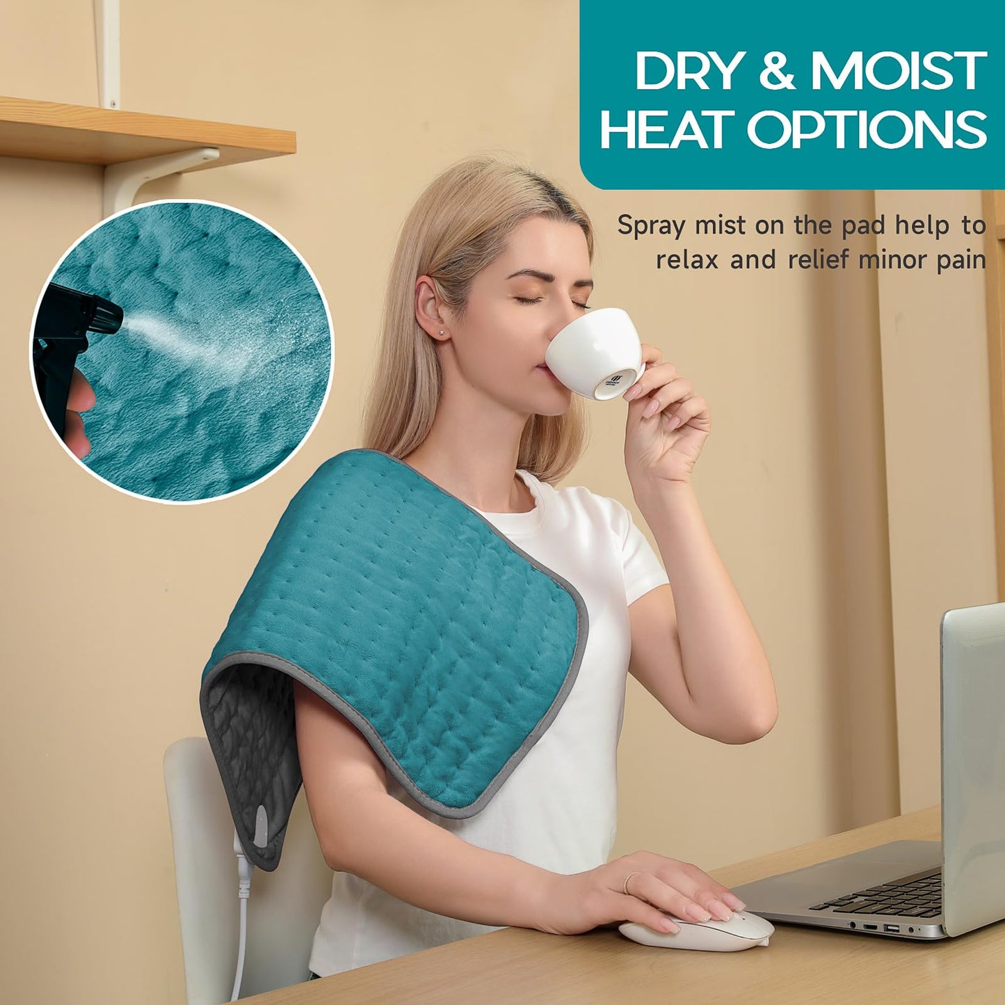 Large Heating Pad for Back Pain Relief, Electric Heating Pad for Neck and Shoulders, Auto Shut Off, Fast Heat, Christmas Gifts for Women Men, Birthday Gifts for Mom Dad (17'' x 33)