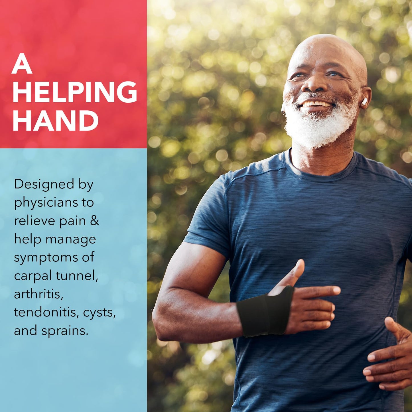 Dr. Arthritis Essentials Wrist Brace for Support & Pain Relief – Adjustable Wrist Wraps for Stability & Comfort – Ideal for Recovery, Work, Sports, and Everyday Use (Black Single)