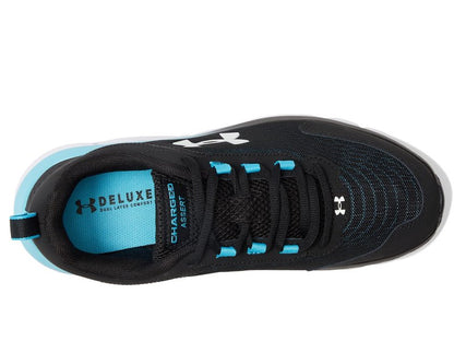 Under Armour Men's Charged Assert 9, (009) Black/Blue Surf/White, 15, US