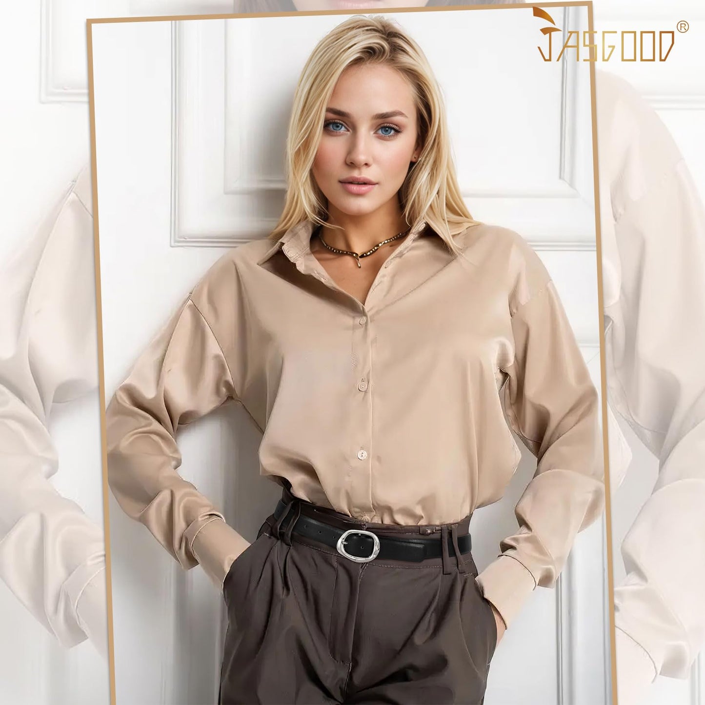 JASGOOD Women Leather Belt for Jeans Pants Ladies Casual Waist Belt Fashion Women Belt with Silver Buckle