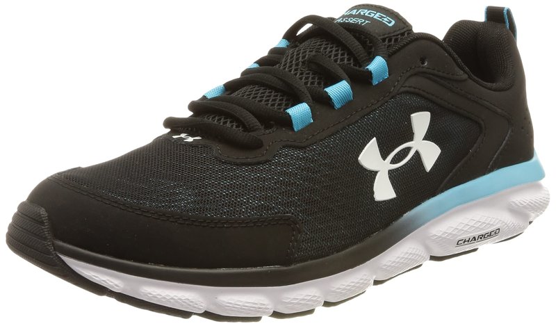 Under Armour Men's Charged Assert 9, (009) Black/Blue Surf/White, 15, US