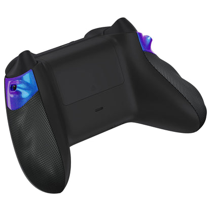 eXtremeRate Flexor Rubberized Side Rails Grips Button Stop Kit for Xbox Series X/S Controller, Anti-Slip Ergonomic Button Stopper Handle Grips for Xbox Core Controller – Chameleon Purple Blue