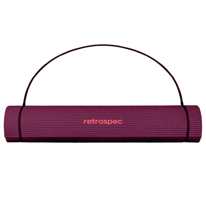 Retrospec Pismo Yoga Mat w/Nylon Strap for Men & Women - Non Slip Exercise Mat for Yoga, Pilates, Stretching, Floor & Fitness Workouts, .5mm Thick, Easy to Clean