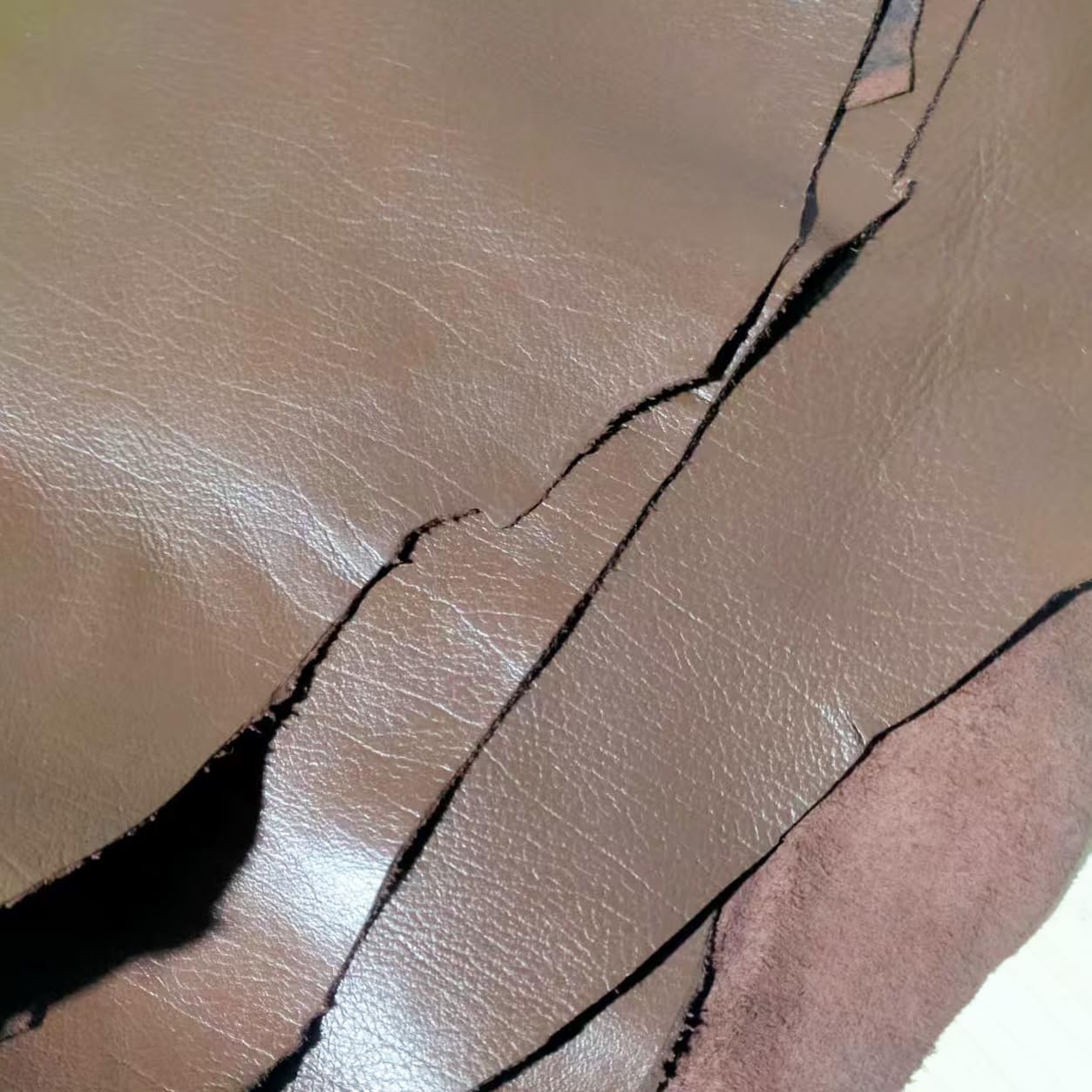 Brown Sheepskin Leather - Premium Full Grain Leather for Upholstery & Home Crafting (One Piece) (Brown, 8-11sq ft)