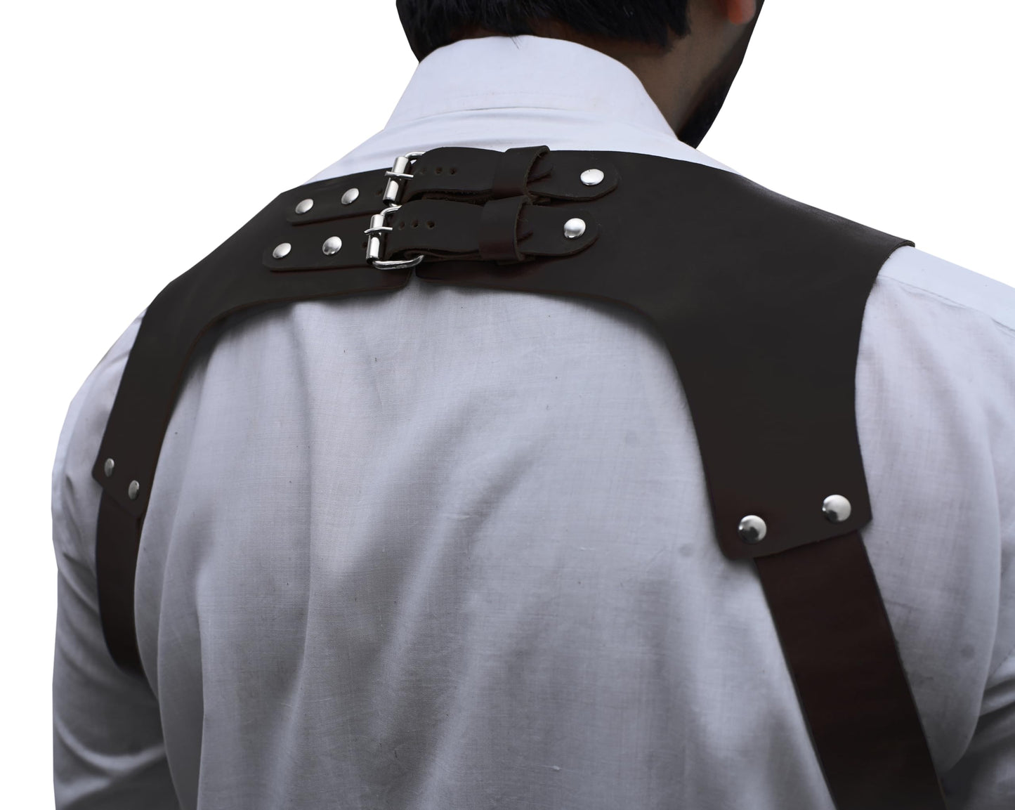 Voolup - Top Grain Genuine Leather Black Suspenders for Men | Leather Suspenders for Men Heavy Duty | Groomsmen Wedding Gift | Adjustable Metals Clips for Dress Pants and Jeans