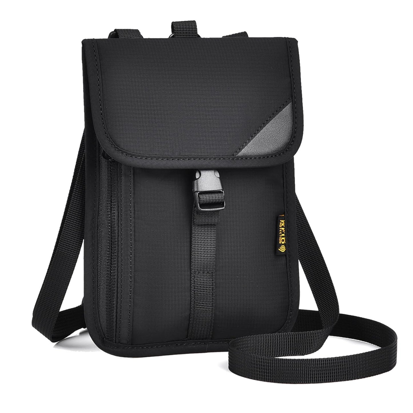 Passport Holder for Travel Pouch Neck Wallet for Traveling Women Men with RFID Blocking Waterproof and Slim Neck Pouch Adjustable Neck Strap (Z-Black)