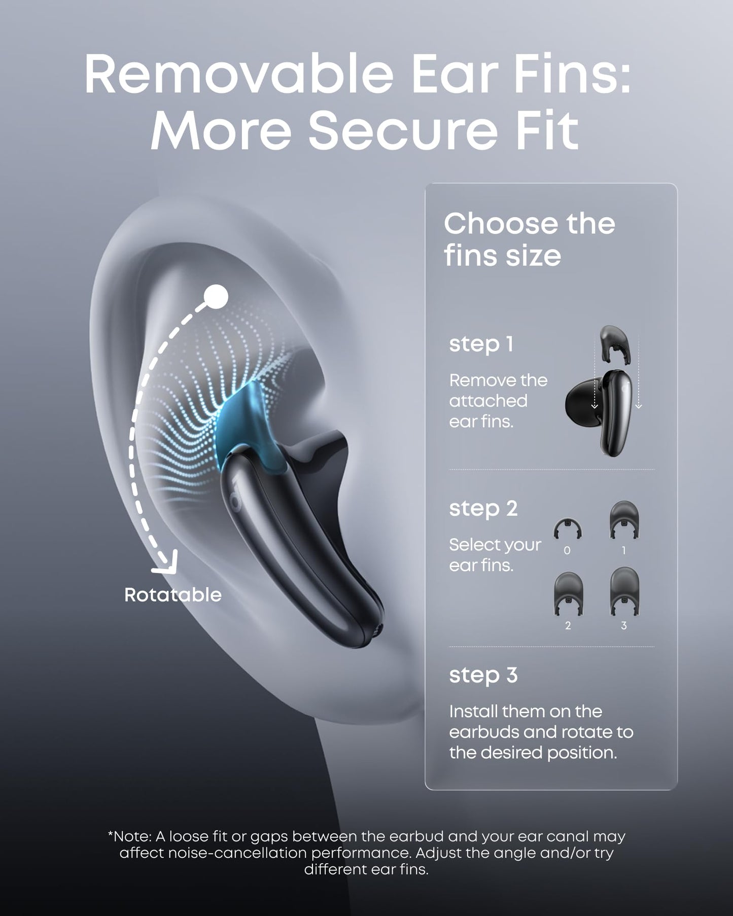 Soundcore Liberty Buds by Anker, Semi-in-Ear Design, Removable Ear Fins, Real-Time Adaptive Noise Cancelling, Fast Charging, Wireless Bluetooth Earbuds,Translation Earbuds, 30H Playtime