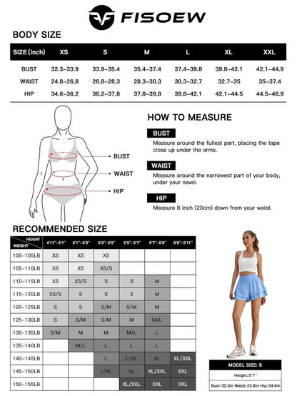 Fisoew Womens High Waisted Athletic Shorts Ruffle Tiered Running Workout Tennis Shorts with Build in Shorts Beige