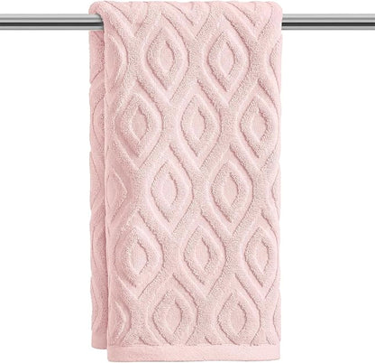 Artoid Mode 1 Pc Pink 3D Diamond Grid Jacquard Hand Towels