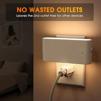 Briignite Night Lights Plug into Wall, LED Night Light with Dusk to Dawn Light Sensor, 2 Pack,Dimmable Night Light Plug in, 3000K Soft White Nightlight for Kids Room Bedroom Hallway Kitchen