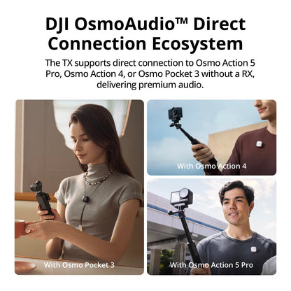 DJI Mic Mini (2 TX + 1 RX + Charging Case), Wireless Lavalier Microphone for iPhone/Camera/Android, Ultralight, Detail-Rich Audio, 48h Use, Noise Cancelling, Automatic Limiting, Vlog, Streaming
