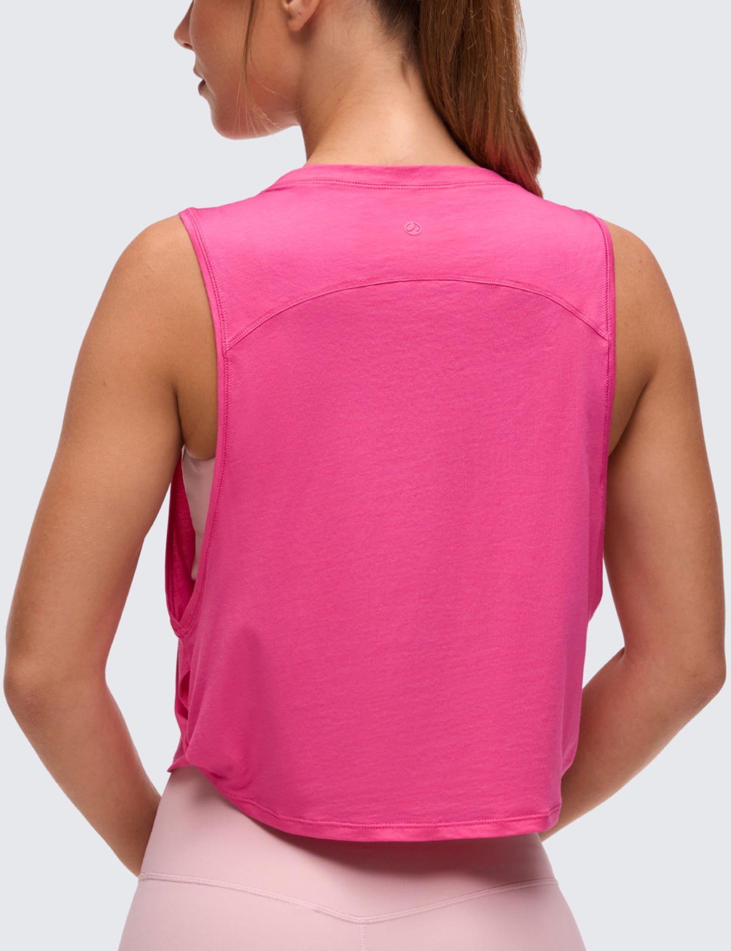 CRZ YOGA Pima Cotton Dropped Armhole Tank Sonic Pink Medium