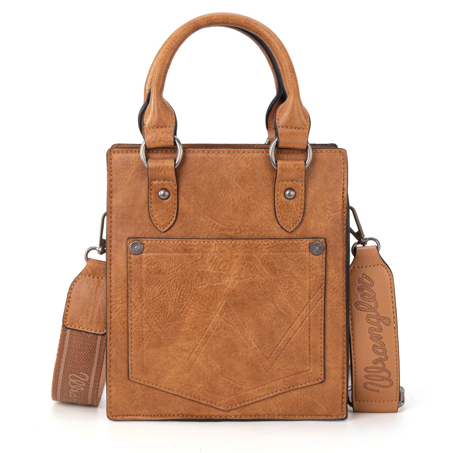 Wrangler Embossed Crossbody Purse for Women Wallet Women Western Cross body Purses Fringe Top handle handbag and small Purse WG271-8119LBR