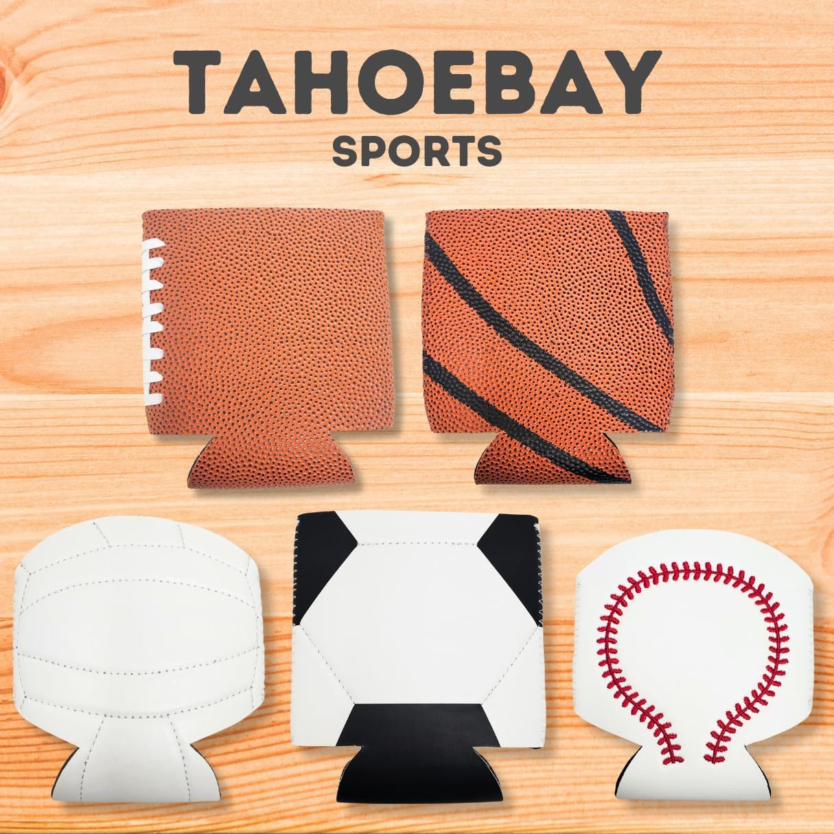 TahoeBay Football Can Coolers (12-Pack) Party Decorations Sports Themed Team Accessories Favors College Ball Game Decor Bulk Beer Insulating Sleeves Soda Gift Beverage Blanks for Vinyl Neoprene