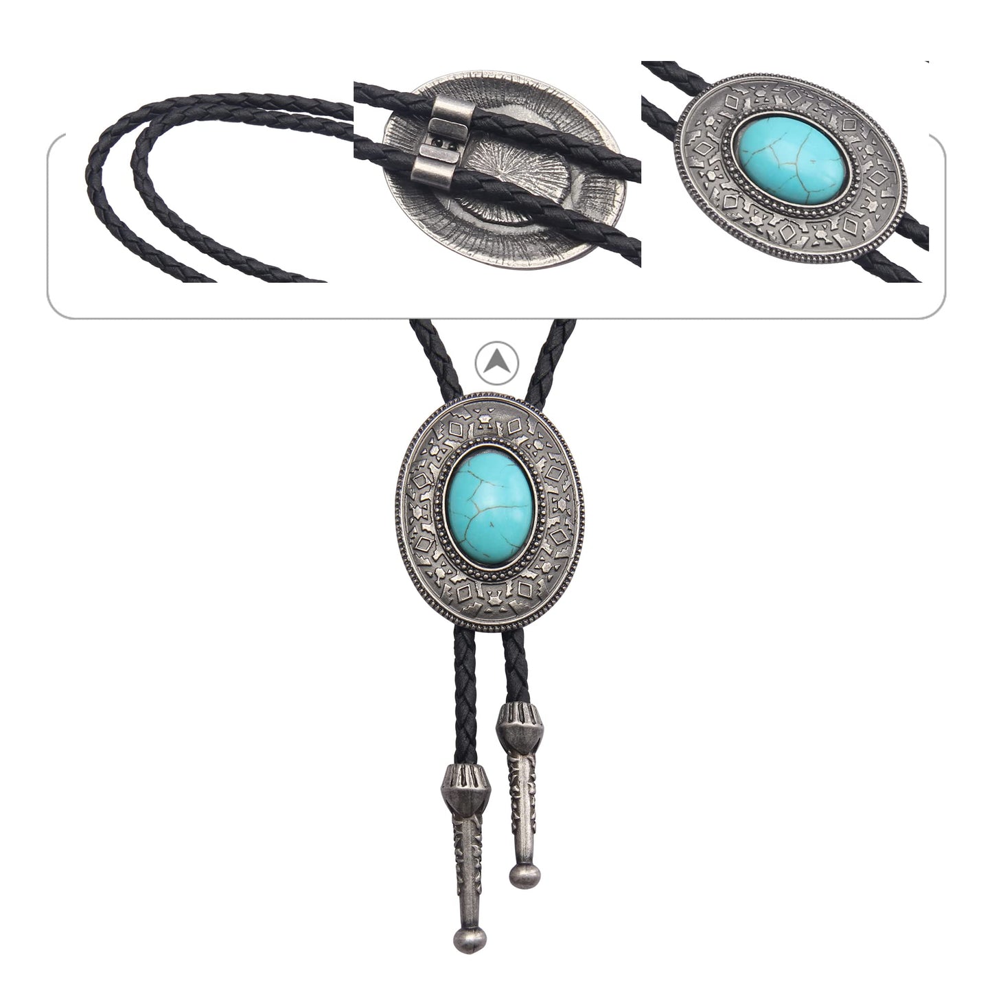 GelConnie Bolo Tie for Women Cowboy Tie Bolo Western Necklaces Bolero Tie Men Necklace Ties Turquoise Mens Leather Necktie