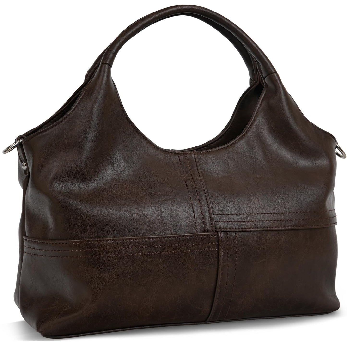 KOGTLA Vegan Leather Purses for Women with Detachable Satchel Strap, Ladies Handbags, Tote Hobo Bags with Top Handle Dark Coffee