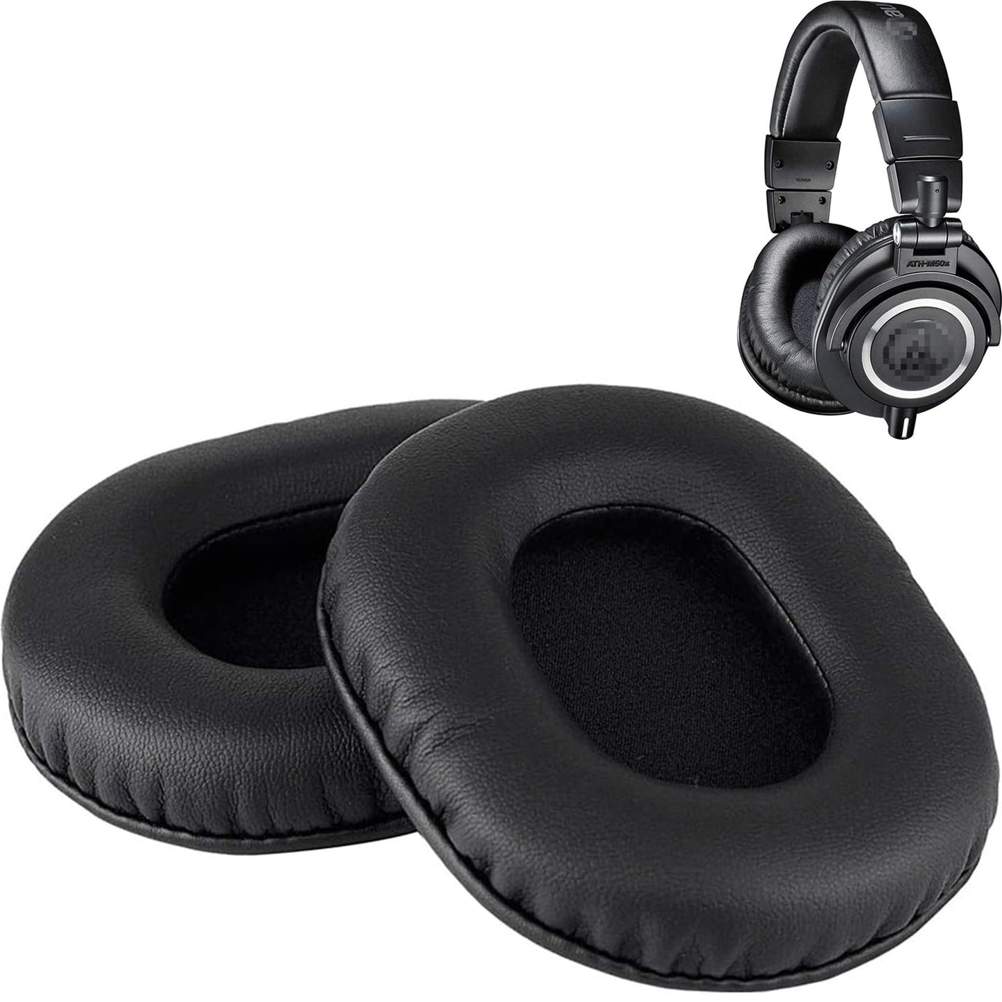 2 Pack M50X Ear Pads Cushions Replacement Compatible with Audio Technica ATH M50X M50XBT M50RD M40X M30X M20X MSR7 SX1 Monitor Headphones,Ear Muffs Memory Foam Earpads