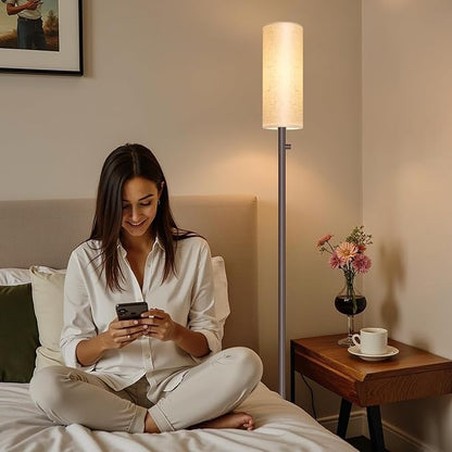 Dimmable Floor Lamp for Living Room,Modern Standing Lamp with Marble Base,LED Bulb Included,Floor Lamps for Bedroom, Living Room,Office,Reading and Kid Room
