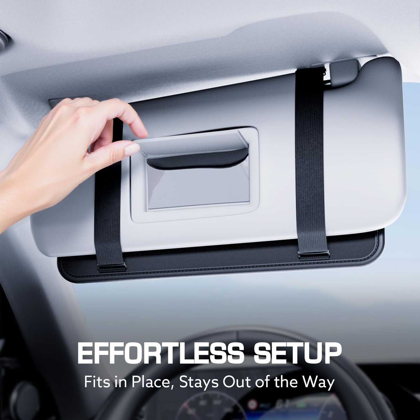ULPOCMU Leather Car Visor Organizer with Tissue Holder, Card Holder and Sunglasses Clip
