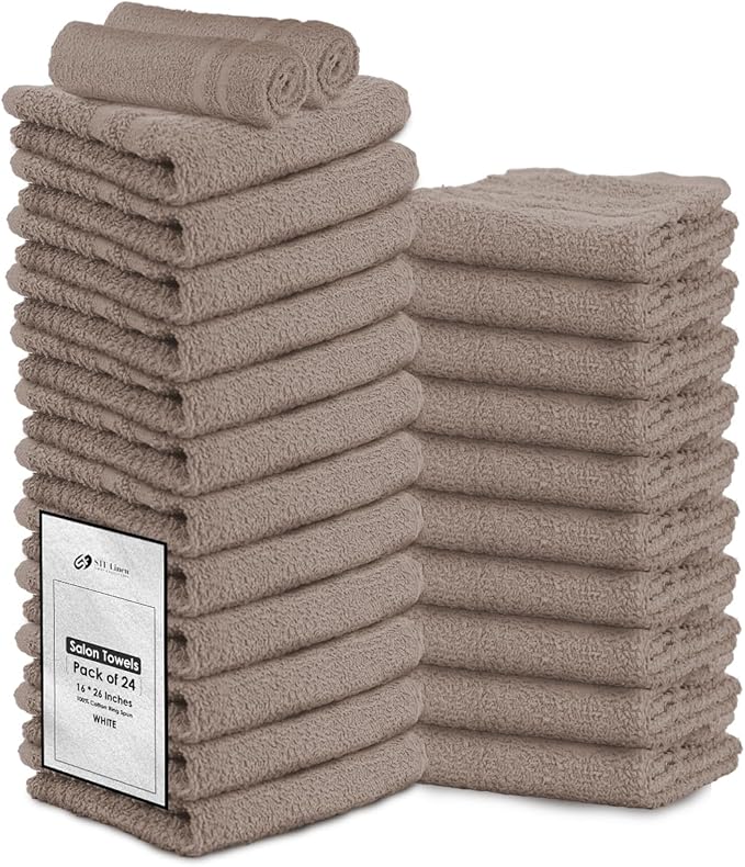 24 Pack Sand Hand Towel 100% Cotton Spa Towel – 16x26 inches Highly Absorbable