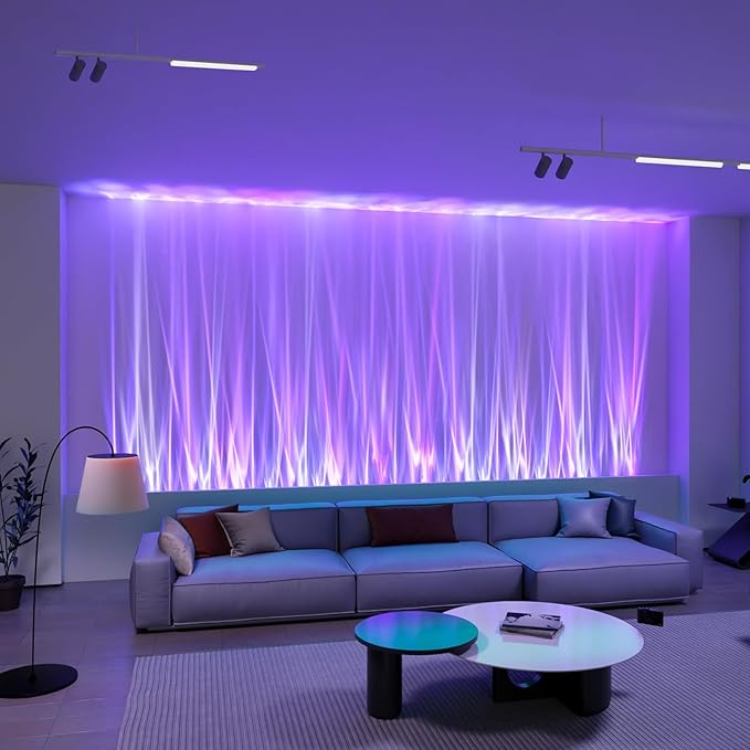 Ocean Wave Lamp RGB LED Light Bar for Bedroom, Cool Ambient Lighting Mood Lighting, Wall Lights for Living Room, Gaming Room Decor, Remote Control (Battery Not Included)