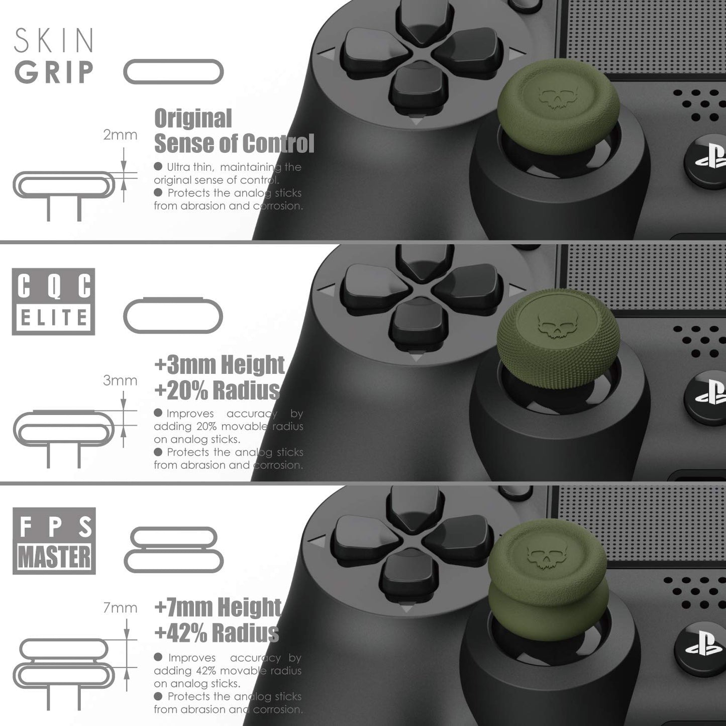 Skull & Co. Skin, CQC and FPS Thumb Grip Set Joystick Cap Analog Stick Cap for Nintendo Switch Pro Controller & PS4 / Slim/Pro Controller- Galactic Purple, 3Pairs(6pcs)