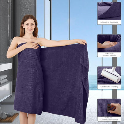 8 Piece Bathroom Towel Set |2 Oversized Large Bath Towels Sheet, 2 Hand Towels