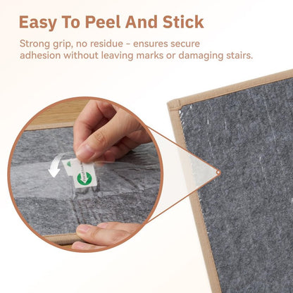 15PC Jute Stair Treads for Wooden Steps-Non Slip Peel and Stick Stair Treads Indoor, Adhesive Staircase Step Treads Residue Free, Cat-Friendly & Scratch-Resistant Durable Stair Runner Rug,8"x30" Beige