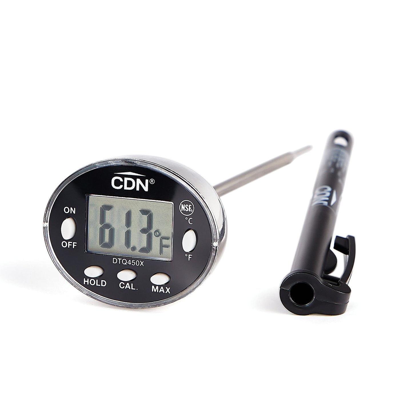 CDN Digital Thermometer | NSF Certified | ProAccurate® | 5" Stem with Protective Sheath | For Meat, Poultry, Candy | Easy One-Button Operation | DT392