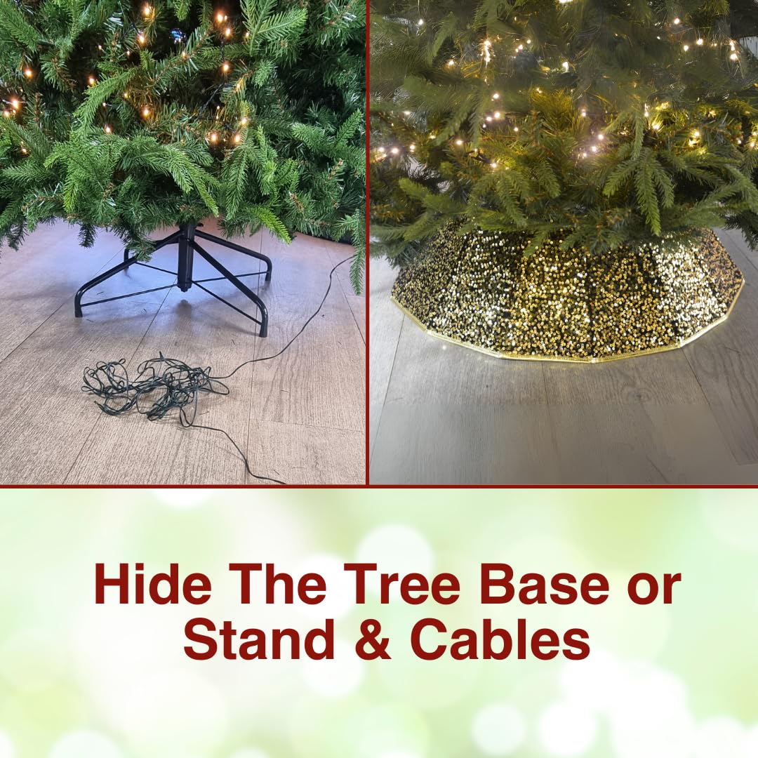 Black & Gold Christmas Tree Skirt Collar