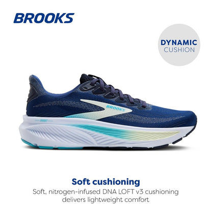 Brooks Women’s Ghost 17 Neutral Running Shoe - Navy/Green/Turquoise - 7 Wide