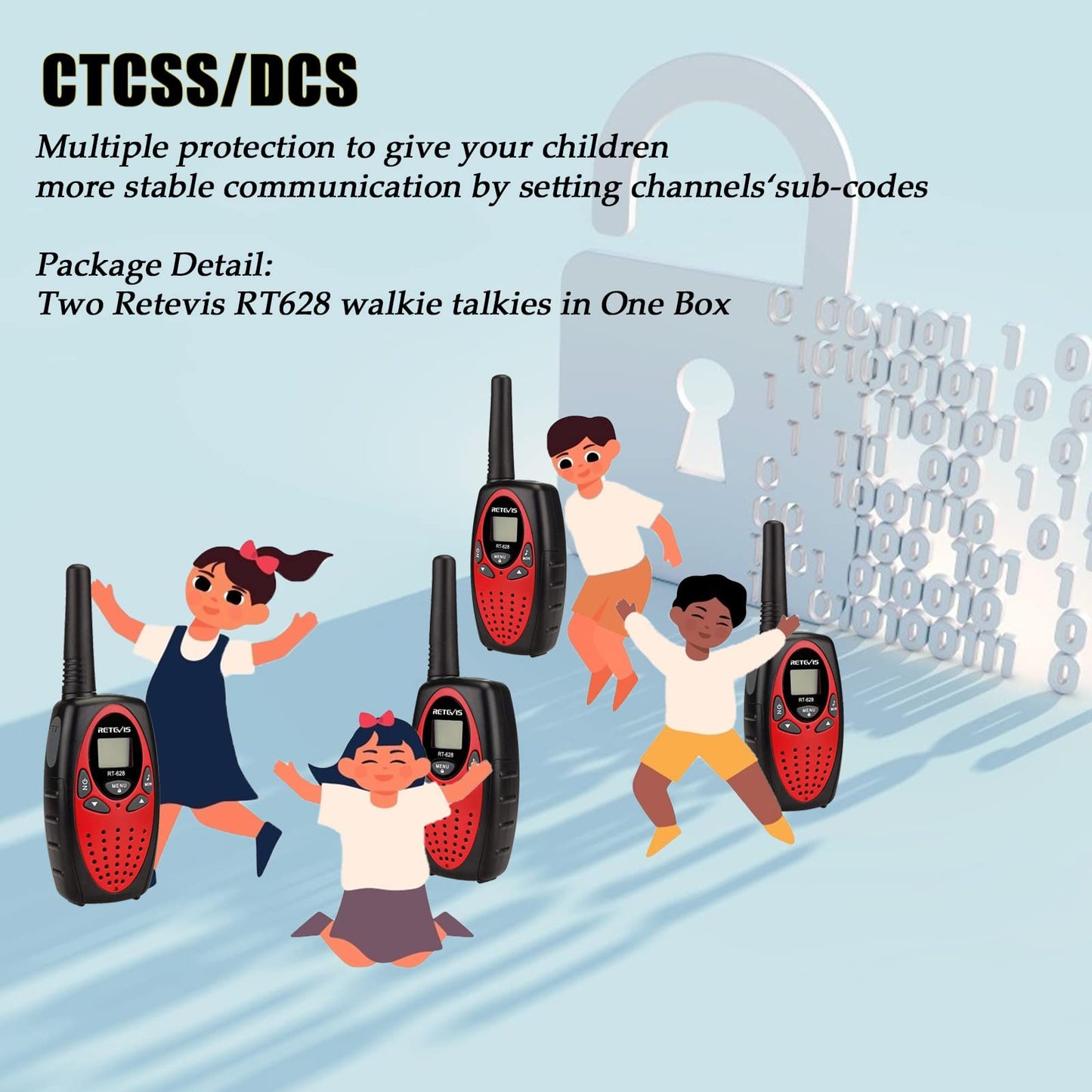 Retevis RT628 Walkie Talkies for Kids,Toys Gifts for 6-12 Years Old Boys Girls,Long Range 2 Way Radio 22CH VOX,Birthday Gift,Family Walkie Talkie for Camping Hiking Indoor Outdoor