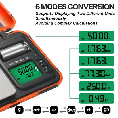 AHOSOUTLY Digital Archery Arrow Scale with Holder - 200g x 0.01g Precision, Dual Units and LCD HD Display, Portable Grain Scale for Arrow Tips & Arrows - Includes Calibration Weights & Batteries