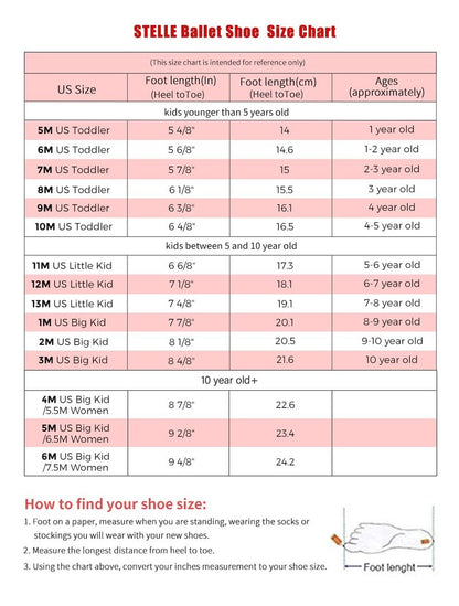 Stelle Ballet Shoes for Girls Boys Close-Fit PU Professional Dance Slippers for Toddler/Little Kid/Big Kid(Black,9MT)