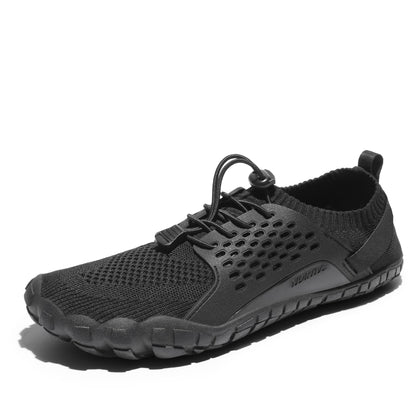 NORTIV 8 Mens Lightweight Barefoot Aqua Water Shoes for Outdoor Sports, Swim, Fishing, Hiking, Diving, Surf Walking, Black - 10 (TREKMAN-2)