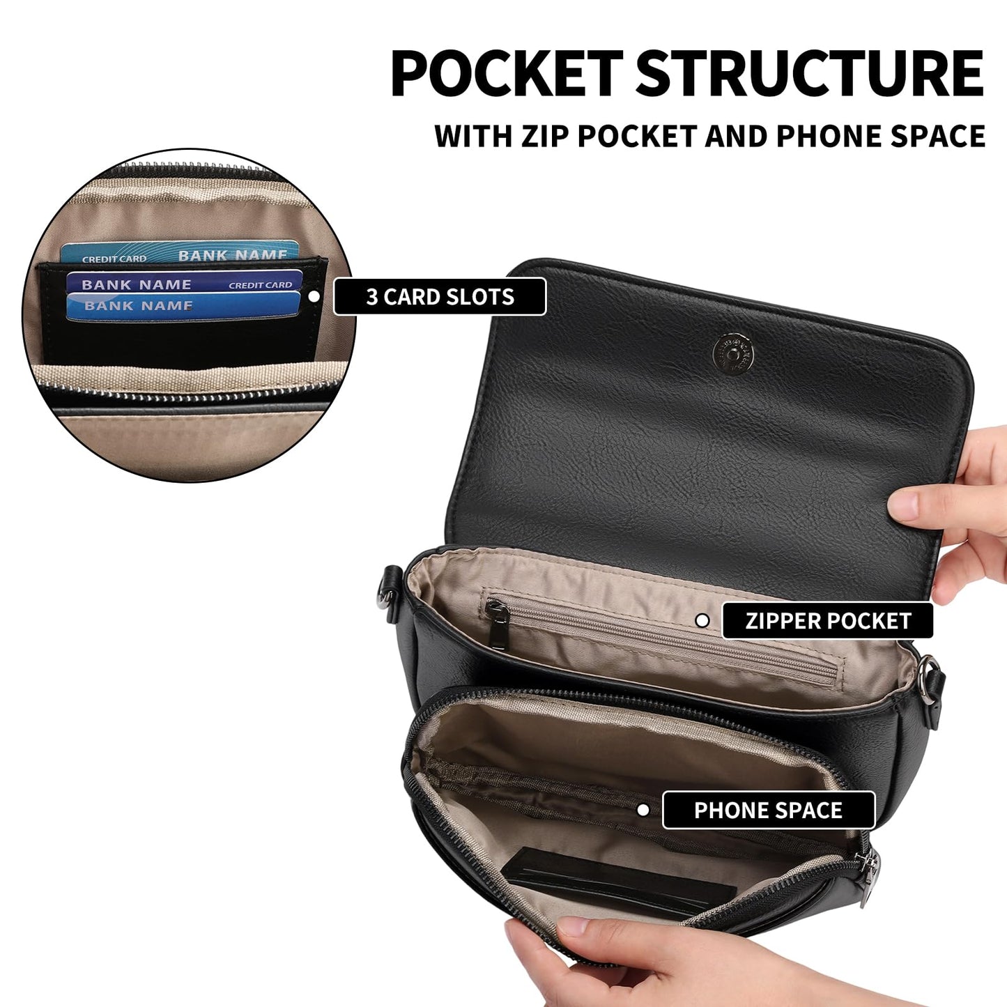 GAEKEAO Small Crossbody Bags for Women Cross Body Purses Vegan Leather Cell Phone Bag Mini Travel Purse with Card Slots