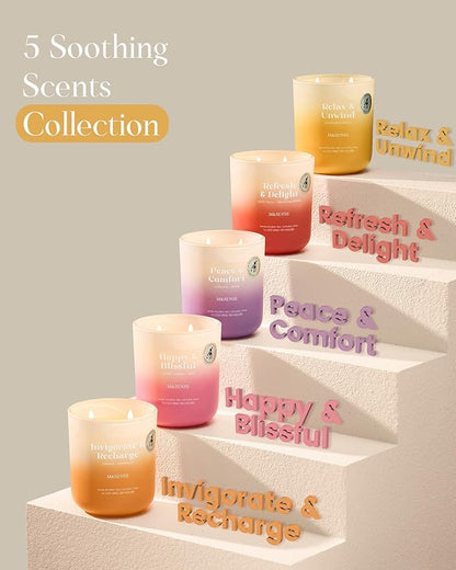 M&SENSE Lychee Cherry Rose Scented Candle for Home, 14.1oz 80-Hour Long-Lasting Non Toxic All Natural Soy Wax Flower Scent Aromatherapy Candle for Family & Housewarming Gifts