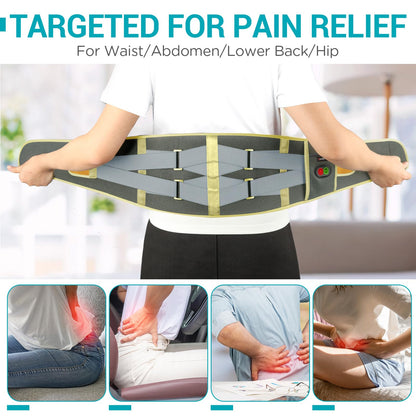 Comfytemp Cordless Heating Pad with Massager for Back Pain Relief, Portable Lower Back Massager FSA Eligible HSA Rechargeable, Birthday Gifts for Women Men Mom Dad Seniors Christmas 3 Heat 30 Auto-Off