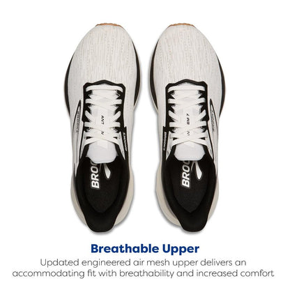 Brooks Women’s Anthem 7 Neutral Running Shoe - White/Black/Tan - 8 Medium