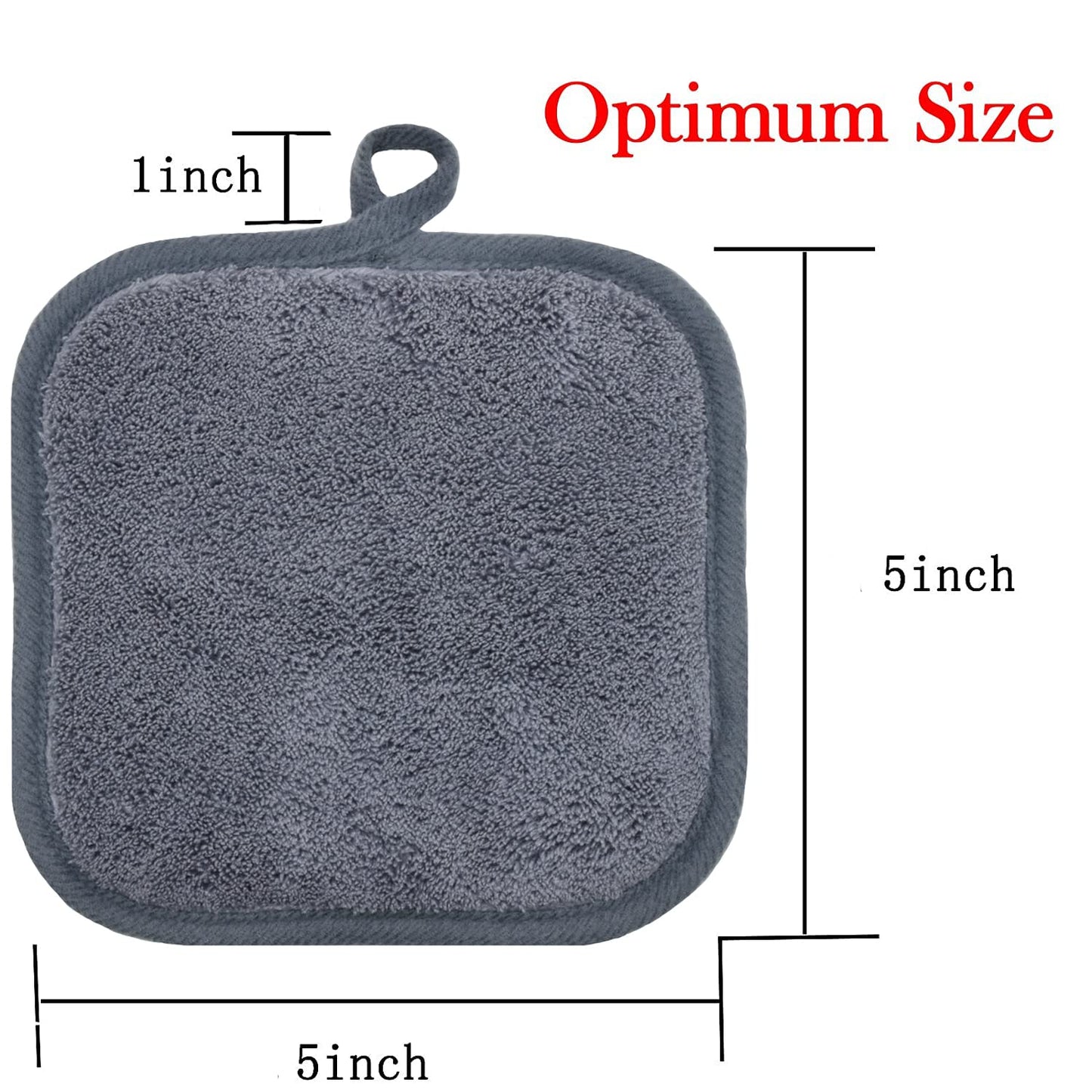BloomSesame Makeup Remover Cloths for Face, Eye, Lips - Reusable Makeup Remover Pads Soft Microfiber Facial Cleansing Cloths 5.5 x 5.5 inch 12 Pack (Gray)