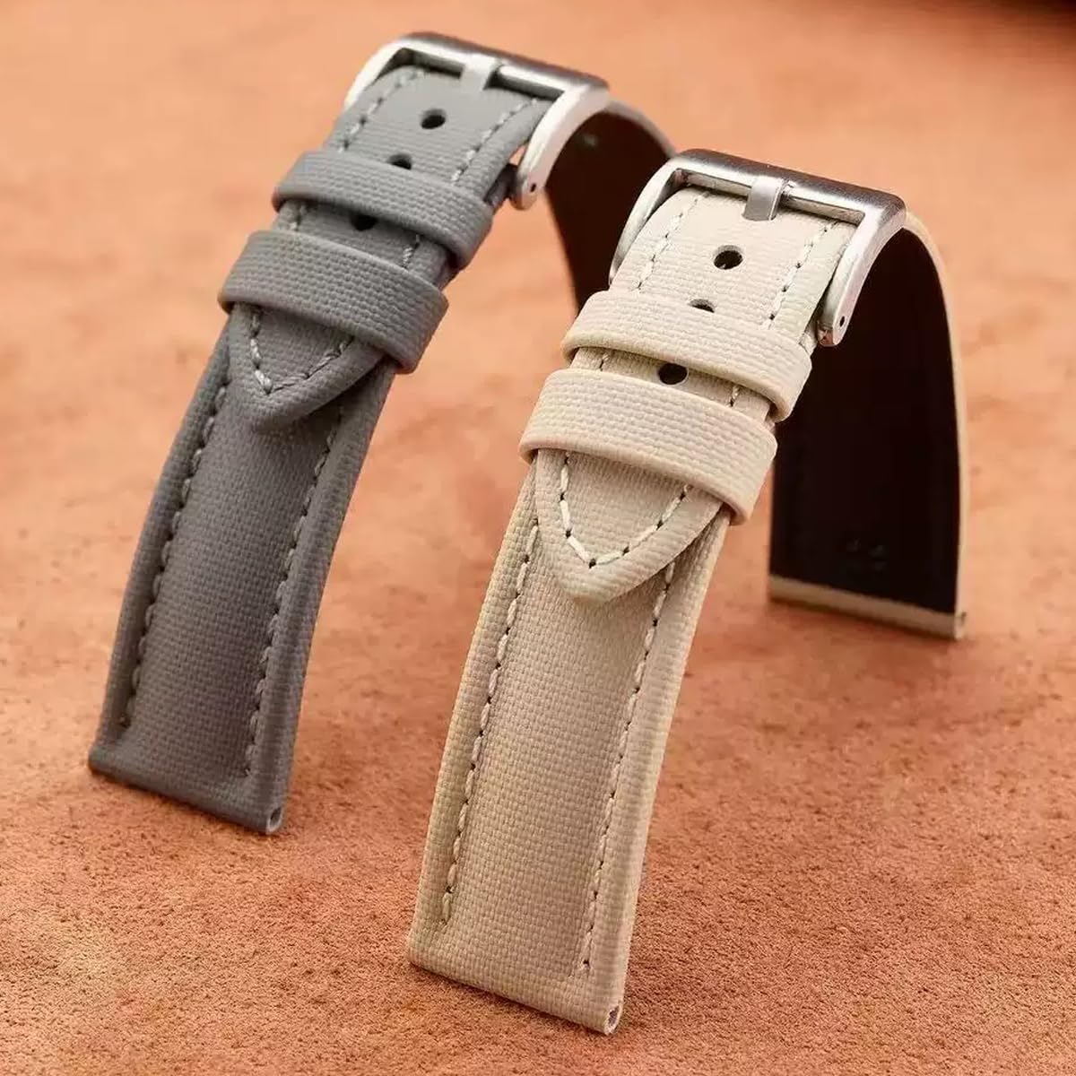 Aoeiwv Nylon Leather Watch Band Quick Release Waterproof Resistant Oxford Fabric Durable Hybrid Premium Nylon Fiber Genuine Leather Universal Replacement Strap 18mm 19mm 20mm 21mm 22mm for Men Women