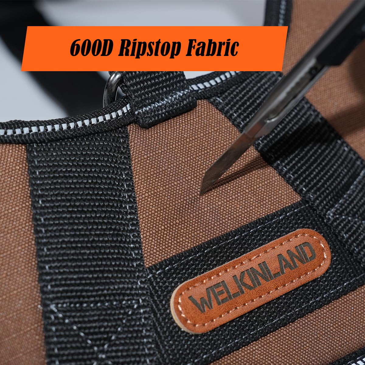 WELKINLAND Heavy Duty Tool Belt Suspender, Comfy Padded Tool Belt Suspender, Fully-Adjustable Tool Bag Suspenders, RipStop Suspenders For Tool Belt, Tool Belt Suspenders For Men/Carpenter