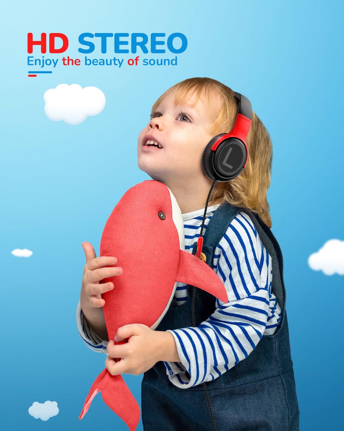 awatrue Kids Headphones Wired Toddler with Microphone, Over-Ear Headphones, 85/94dB Volume-Limiting, 3.5mm Jack, Foldable On-Ear Design - Safe & Comfortable for Learning & Entertainment