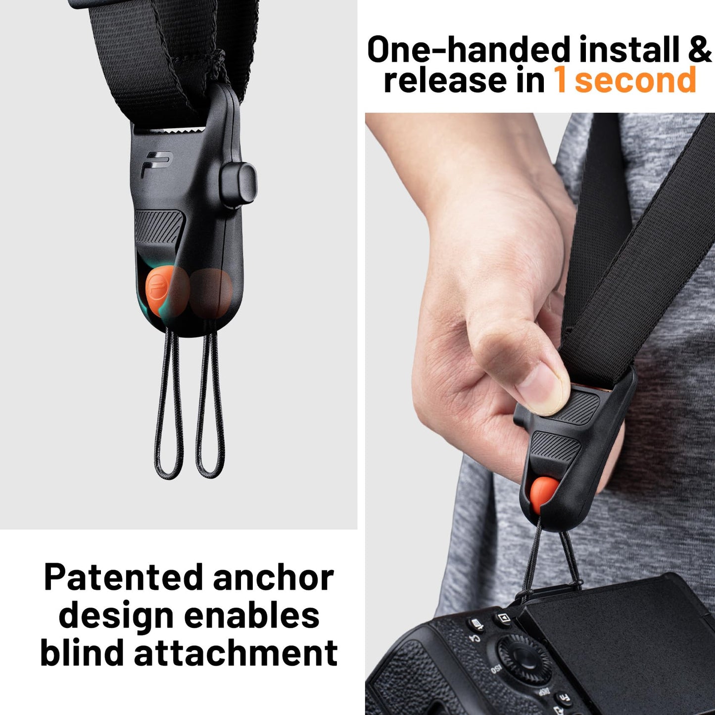 PGYTECH Camera Strap Master, Dual Shoulder Harness for 3 Cameras, 60mm Leather Ergonomic Shoulder Pad, Adjustable Camera Harness for Professional Photographers, DSLR/Mirrorless Camera Straps, Black