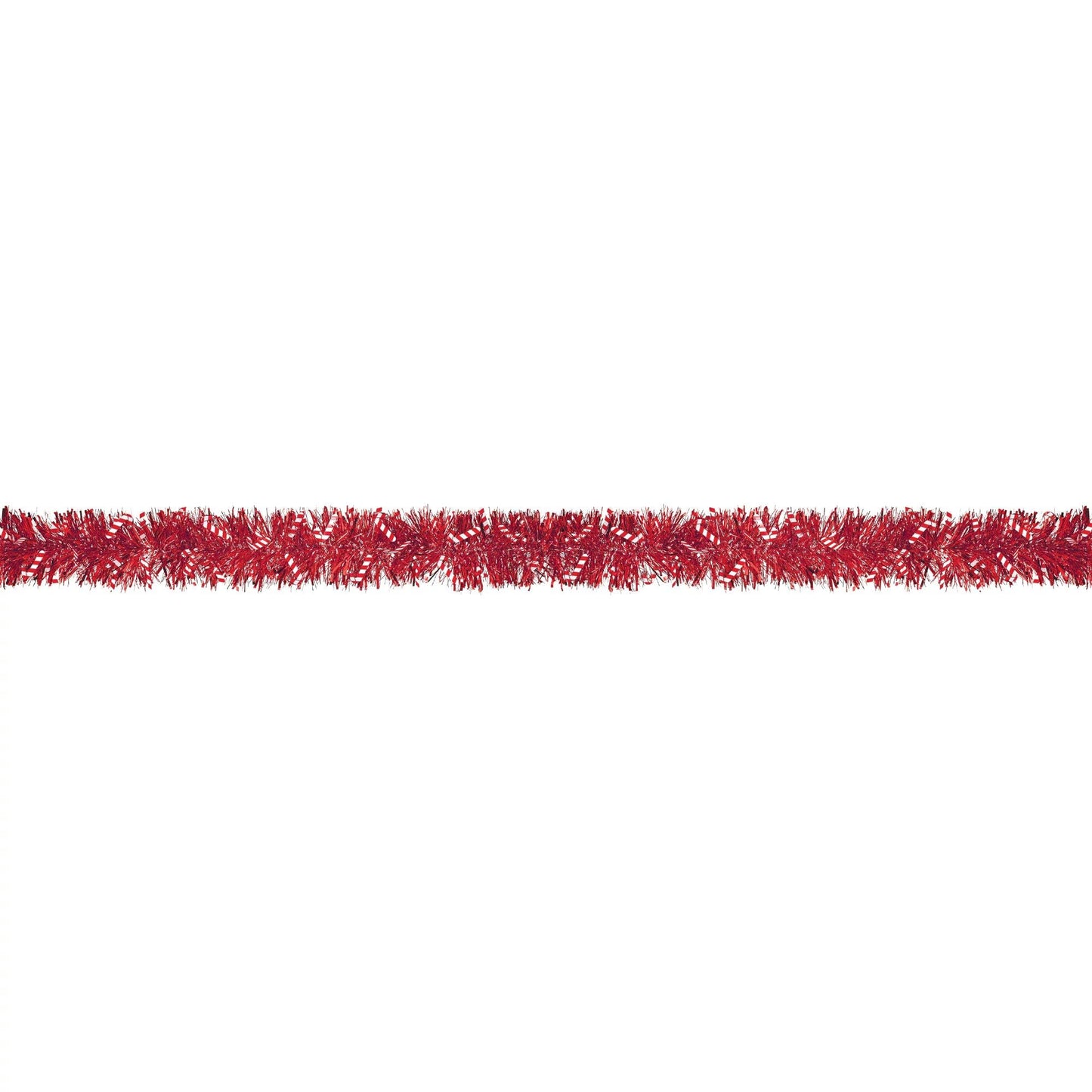 Red Tinsel Candy Cane Boa Garland (Pack Of 1) - 9' | Dazzling Design, Perfect for Holiday Festivities, Homes & Office Decor