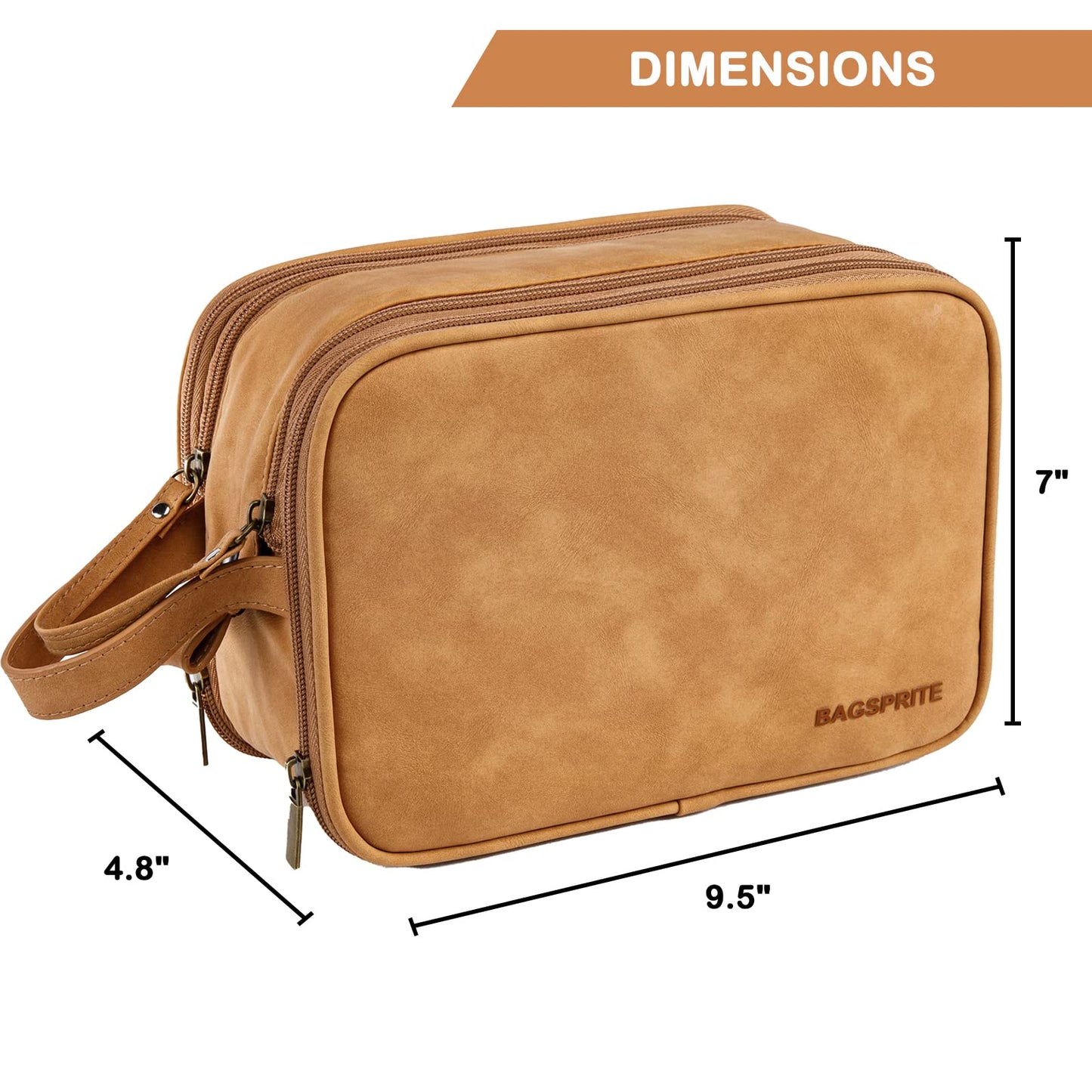 BAGSPRITE Large Toiletry Bag for Men, Women Travel Bag with Hanging Hook, Water-resistant Makeup Cosmetic Bag Shaving Kit Organizer, Bathroom Bag for Traveling