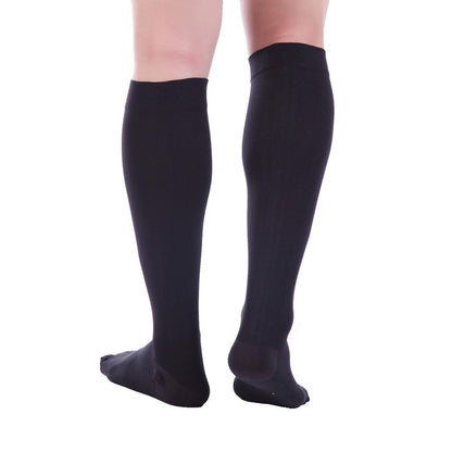Doc Miller - Compression Socks for Women & Men - 8-15 mmHg Knee High, Medical Grade Support - Best for Sport, Travel, Nurse, Pregnancy, Circulation & Varicose Veins - 2X-Large Size, Black, 1 Pair