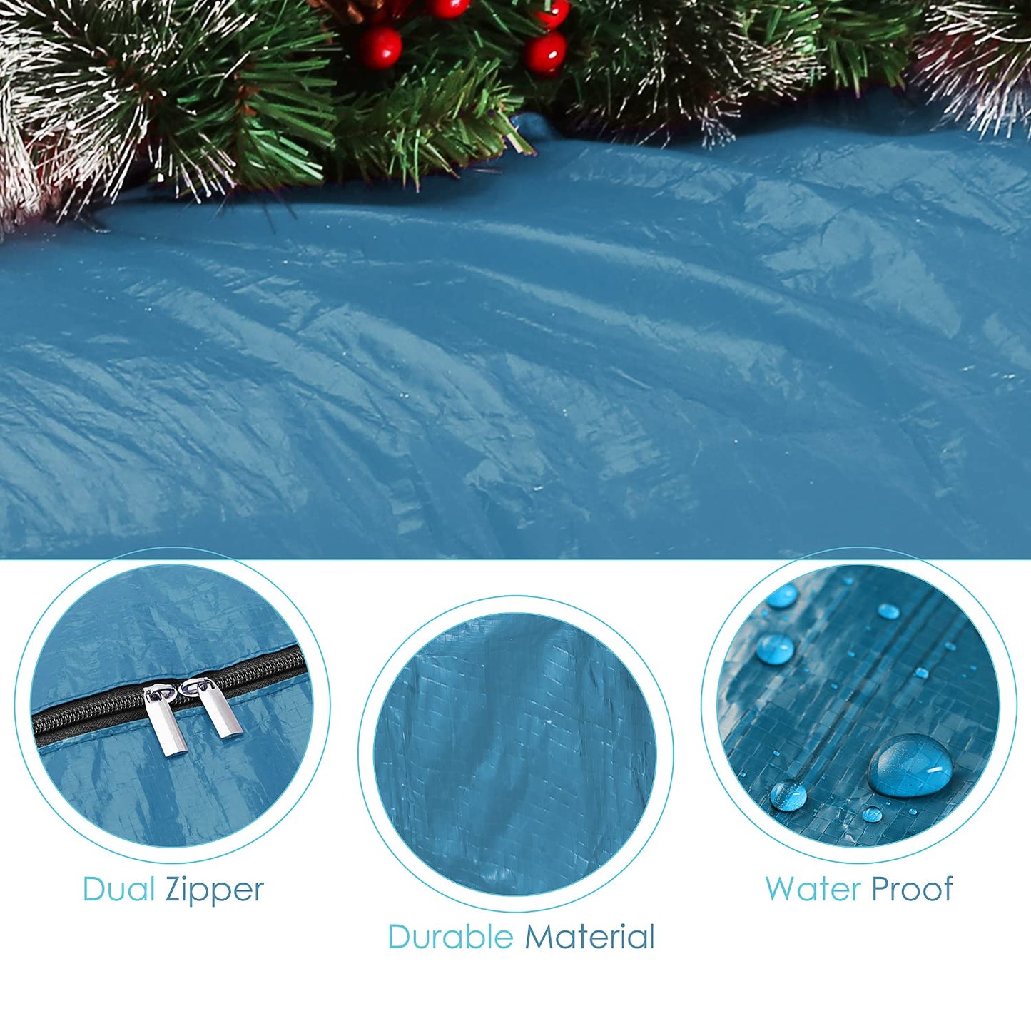 Hearth & Harbor 7.5 ft Christmas Tree Storage Bag - Artificial Christmas Tree Bag with Reinforced Handles, Dual Zipper, Wide Opening - Large Storage Container for Trees and Decorations, 2 Piece set